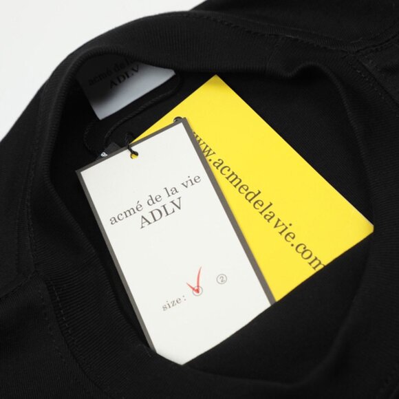 Black Short-Sleeved T-Shirt For Little Girls With Acme De La Vie Print - Picture 4 of 5